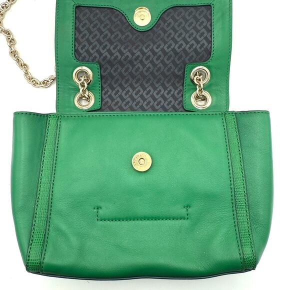 Diane von Fürstenberg DVF 440 Mini Shoulder Bag Emerald Green Leather Chain - Picture 9 of 16